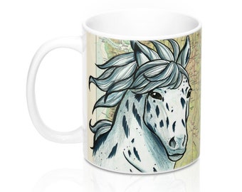 Horse Coffee Mug, Appaloosa Horse Lover, Ceramic Mug, 11oz