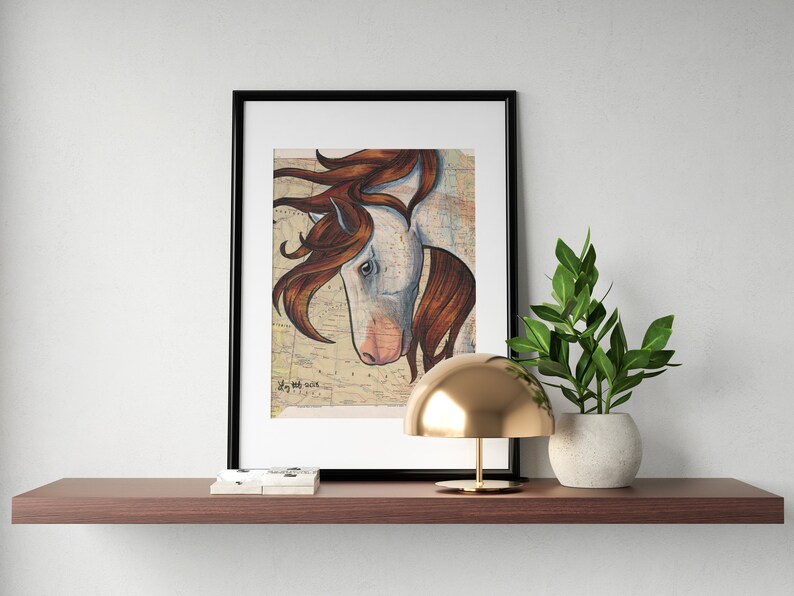 Printable Wall Art, Horse Art, Horse Print, Nokota Horse Horse, Beautiful Horse Art, Digital Download Wall Art image 2