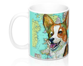 Dog Lover Mug, Welsh Corgi Puppy, Pet Lover Mug, Ceramic, 11oz
