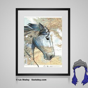 Equestrian Wall Art, French Percheron Horse, Matted Horse Art Print