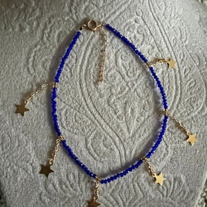 New blue gemstone ankle bracelet
