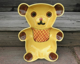 Vintage Teddy Bear Ceramic Dish - 1950s Americana Decor