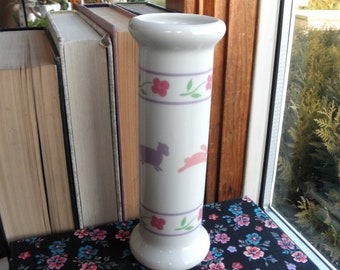 Vintage 1980s Ceramic Bunny & Lamb Vase – Cottagecore Easter Decor