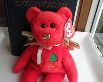 Vintage 2003 TY Beanie Baby "Gift" - Red Angel Bear with Wings