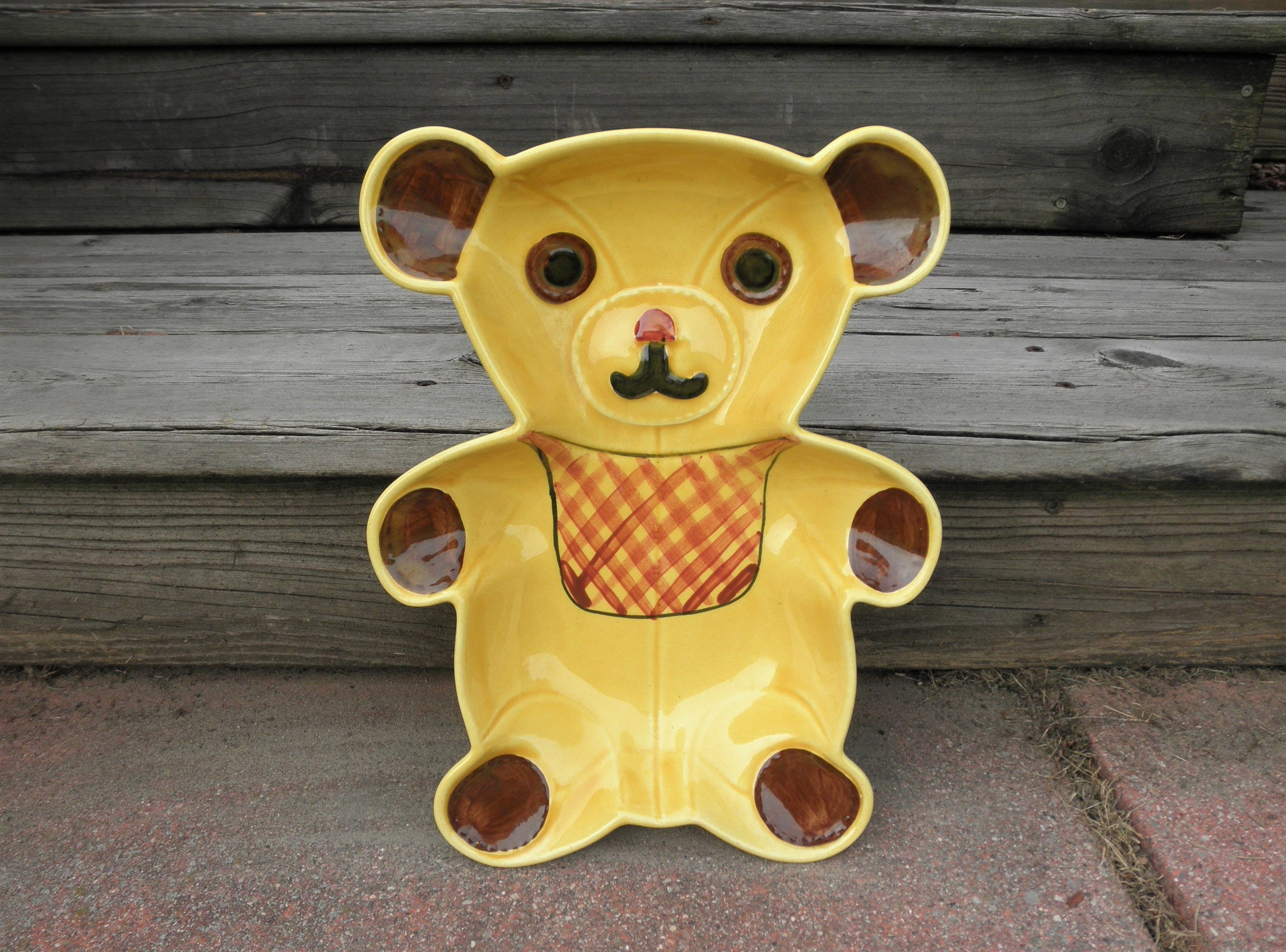 Vintage Teddy Bear Dish / Platter 1950s Antique Bear Plate N. S. Gustin ...