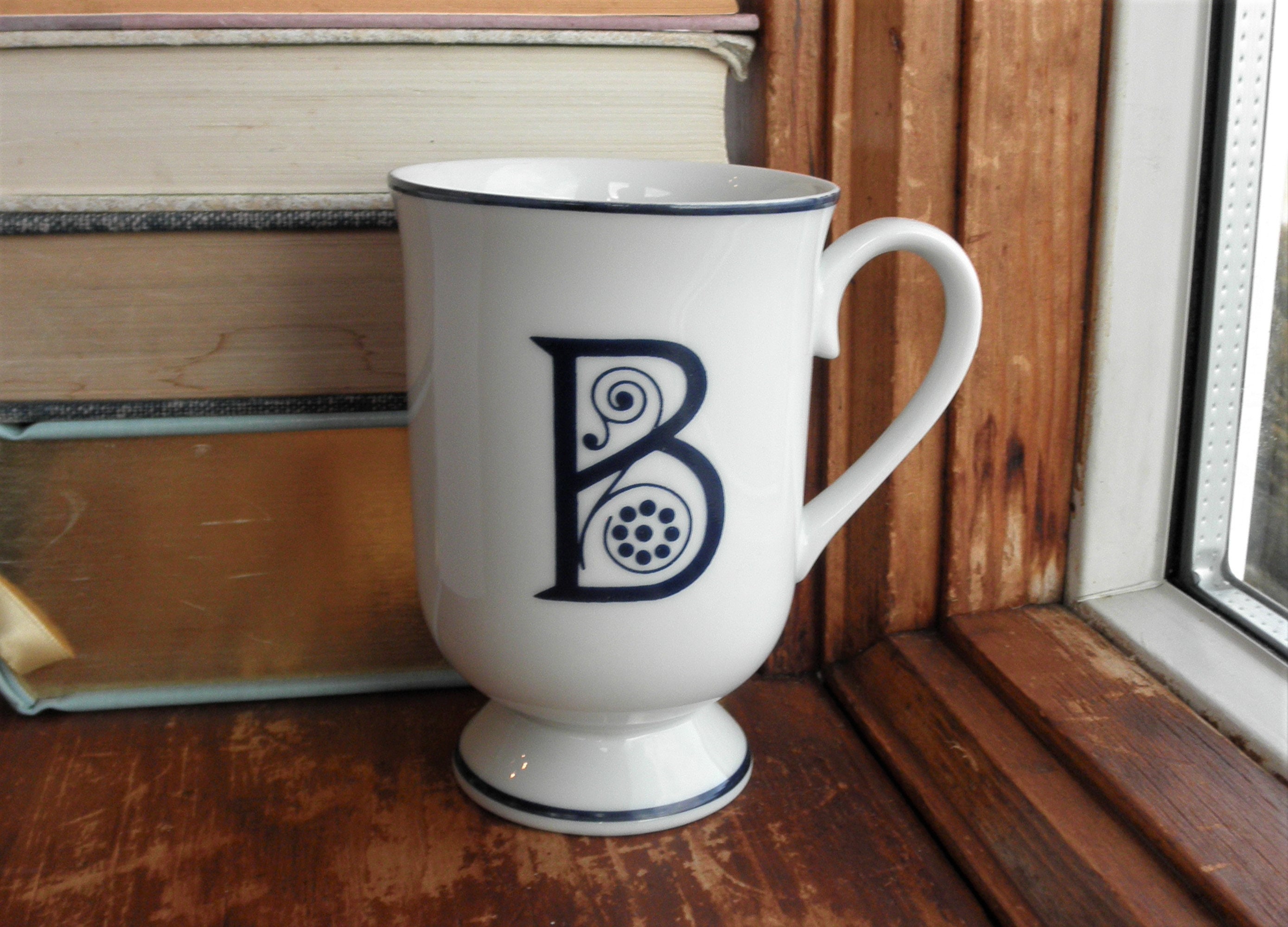 GODINGER 'B' MUG, I. Godinger Co. Letter Cup, Large 'B' Mug, Gift B Coffee  Cup, Gold Initial 'B' Mug, Teacup, White Ceramic Gold Trim -  Finland