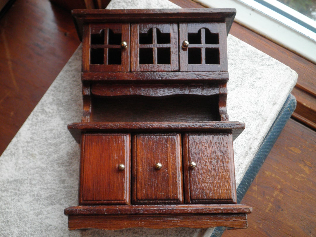 Vintage Doll House Furniture Miniature Wood Hutch Etsy
