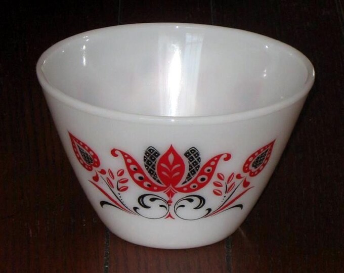 Rare Vintage Fire King Modern Tulip Milk Glass Mixing Bowl Etsy