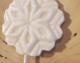 6 Snowflake Frozen Winter Lollipop Sucker Party Favor