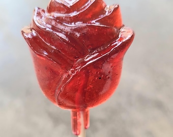 10 Roses Red Rose Valentine Lollipop Sucker Wedding Favor Mother's Day Prom