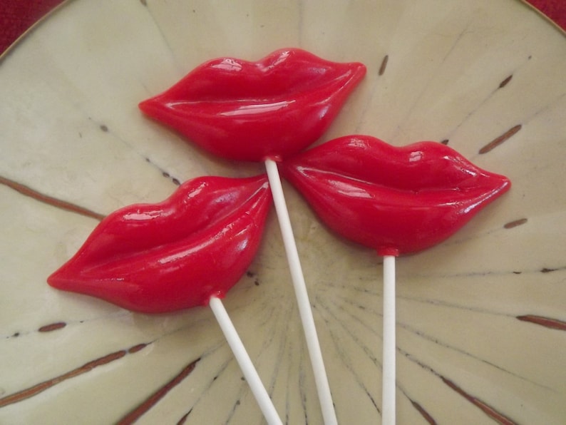 10 Sexy Lipstick Smiling Lips Lollipops Party Favor Smile image 2