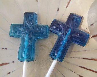 Cross Lollipops: Religious Church Fundraiser Favors, Set of 12