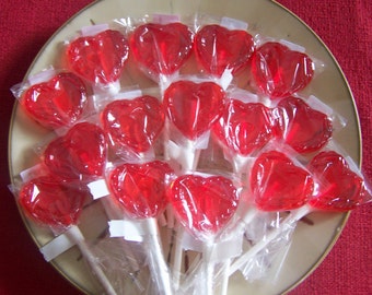 12 1-1/2"  Inch Heart Lollipops Suckers Love Valentine