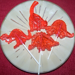 8 Dinosaur Lollipops TRex Stegosaurus Party Favor Sucker Science Extinct T-Rex
