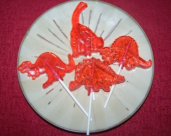 8 Dinosaur Lollipops TRex Stegosaurus Party Favor Sucker Science Extinct T-Rex