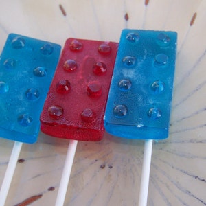 10 Building Block Brick Lollipops Party Favor Sucker