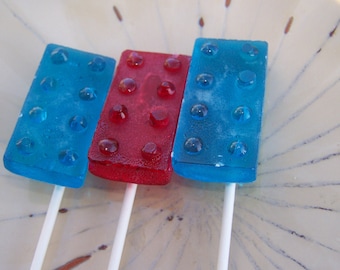 10 Building Block Brick Lollipops Party Favor Sucker