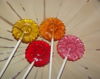 100 Petite Daisy Flower Lollipops Sucker Party Favor Spring Bouquet Mother's Day