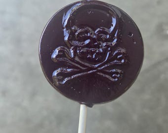 10 Skull Crossbones Round Halloween Party Lollipops Suckers Treat