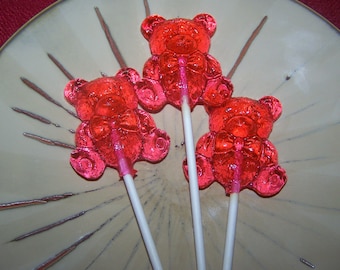 10 Teddy Bear Lollipops Sucker Baby Shower Party Favor Candy