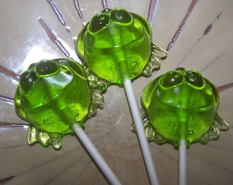 10 Hoppity Frogs Frog Lollipop Lollipops Sucker Party Favor Candy