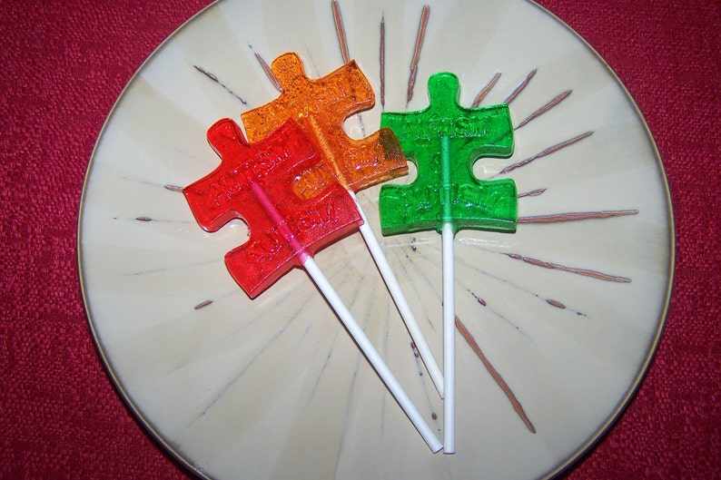 8 Autism Awarness ASD LolliPops Puzzle Piece Asperger Syndrome Charity image 2