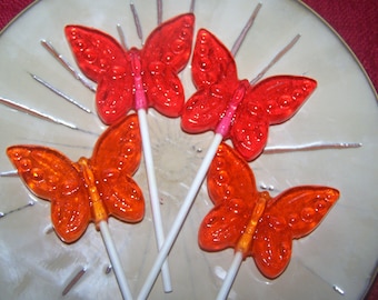 8 hermosas mariposas mariposas LolliPop Suckers recuerdo de fiesta