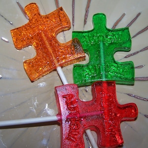 8 Autism Awarness ASD LolliPops Puzzle Piece Asperger Syndrome Charity image 1