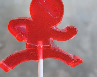 10 Ninja Karate Kick Kicking Character Lollipop Party Favor