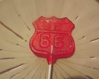 10 Route 66 Motherroad Hwy Lollipops Gift Candy Sucker Party Favor Birthday