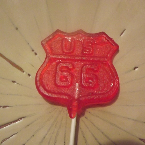 10 Route 66 Motherroad Hwy Lollipops Gift Candy Sucker Party Favor Birthday