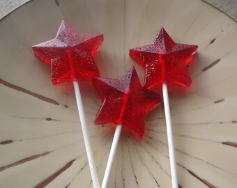 10 Beautiful Faceted Star Lollipop Party Favor