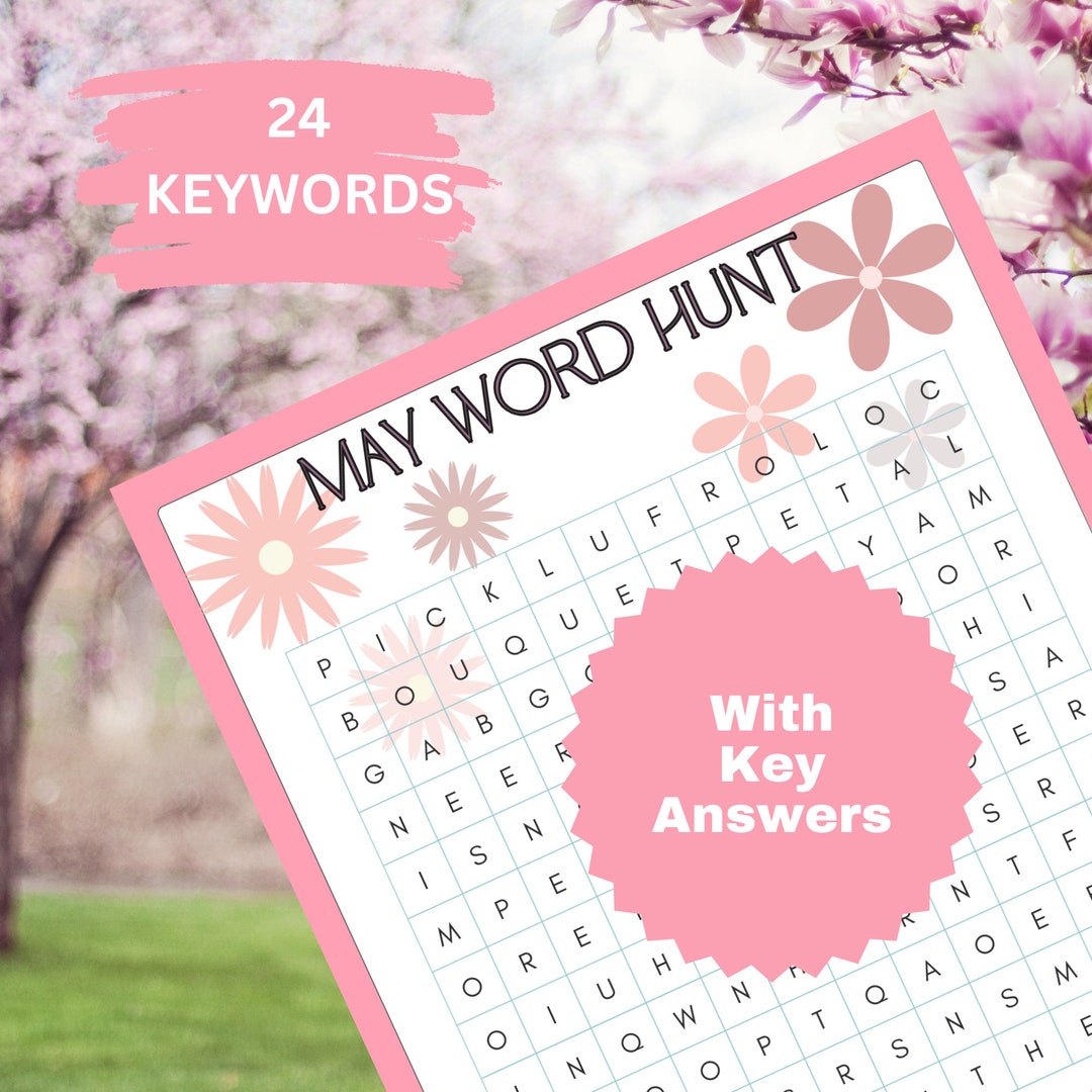 May Word Search PDF Printable - Etsy