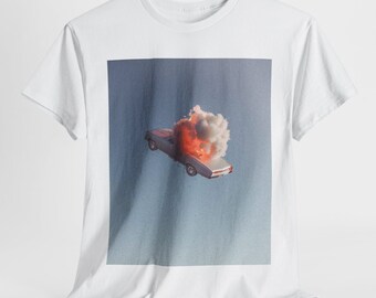 Burning Car - Melancholic Film Photo Mens Tee