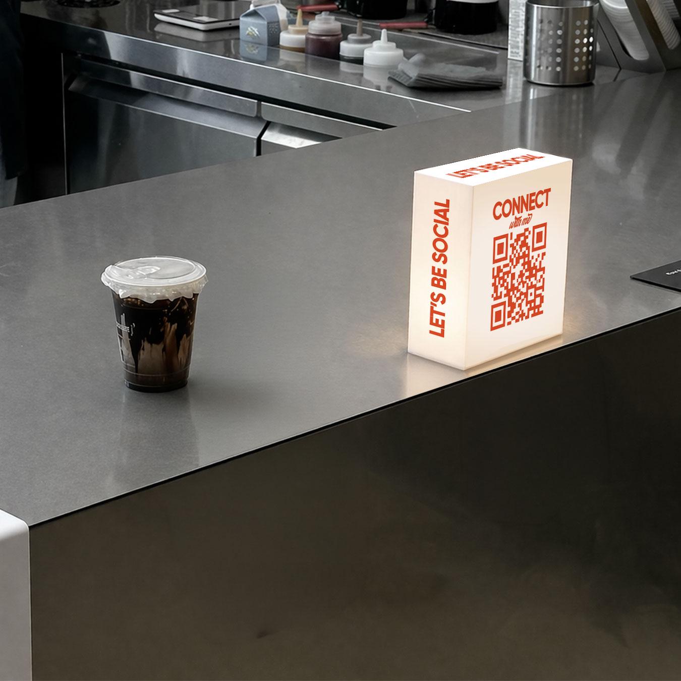 Dynamic Led Qr Display Custom LED QR Code Sign | Rechargeable Social Media Display - Etsy