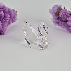 Swarovski Miniature Swan Figurine, Crystal Swan Ornament, Collectors Swarovski Boxed