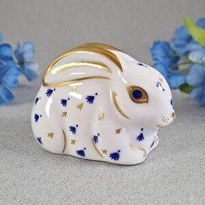 Vintage Royal Crown Derby Baby Rabbit Paperweight, Fine Bone China