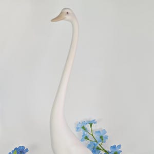 Rare Vintage Lladro Goose With Very Long Neck, Matt Finish, Spanish Porcelain