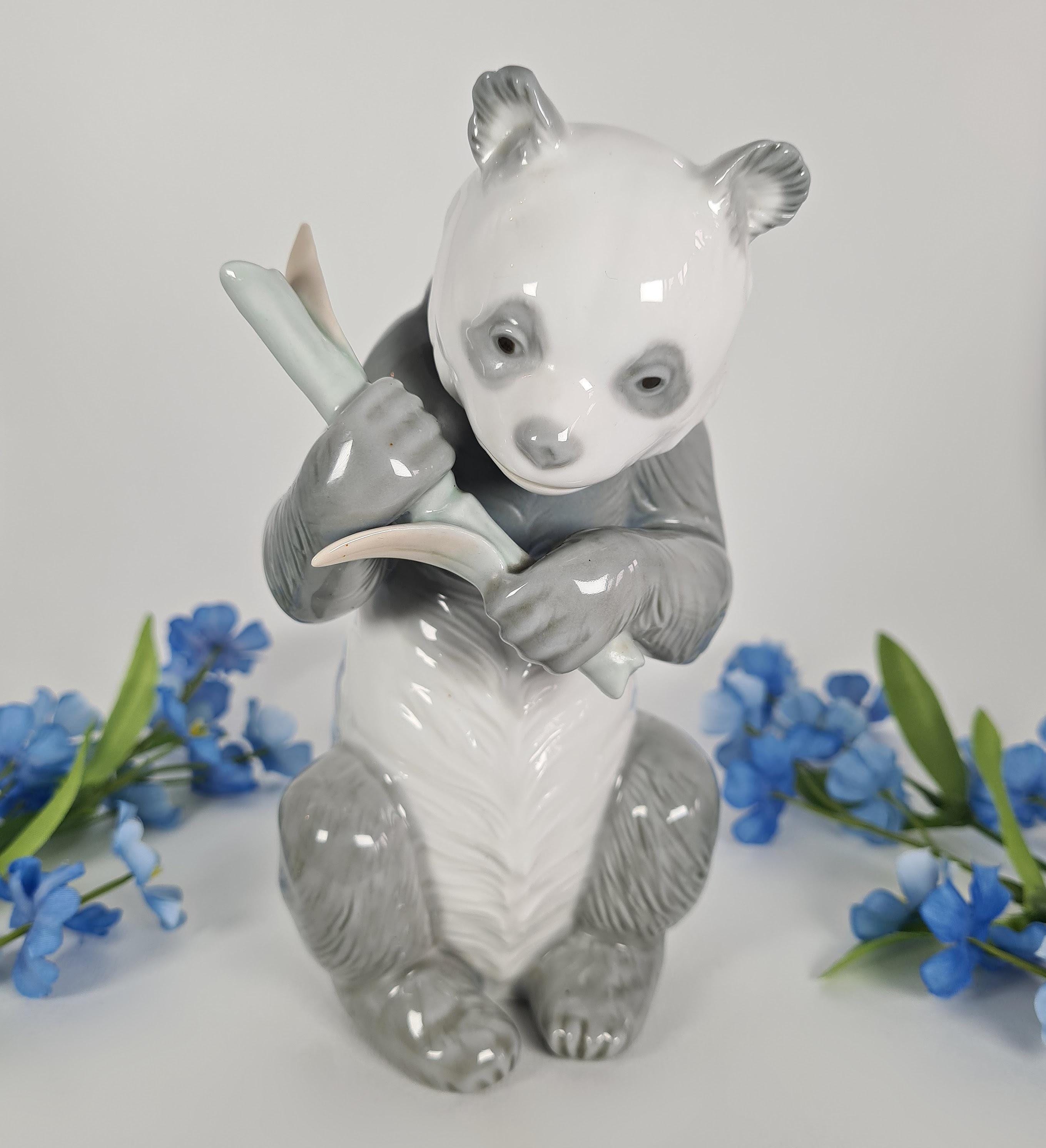 Vintage Nao by Lladro 'panda With Bamboo' Figurine, Spanish