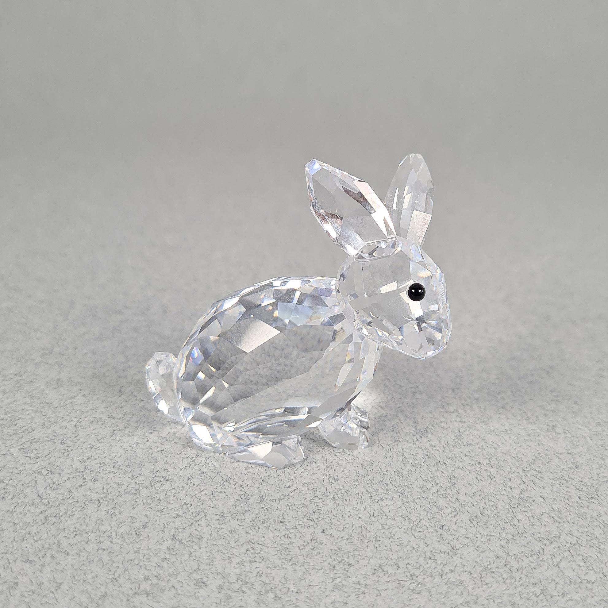 Vintage Swarovski Rabbit Ornament, Large Sitting Bunny Figurine