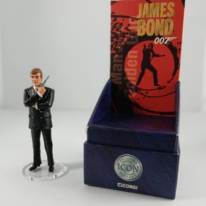 Corgi Icon James Bond 007 Diecast Figurine of Roger Moore's James Bond in Black Suit, F04041