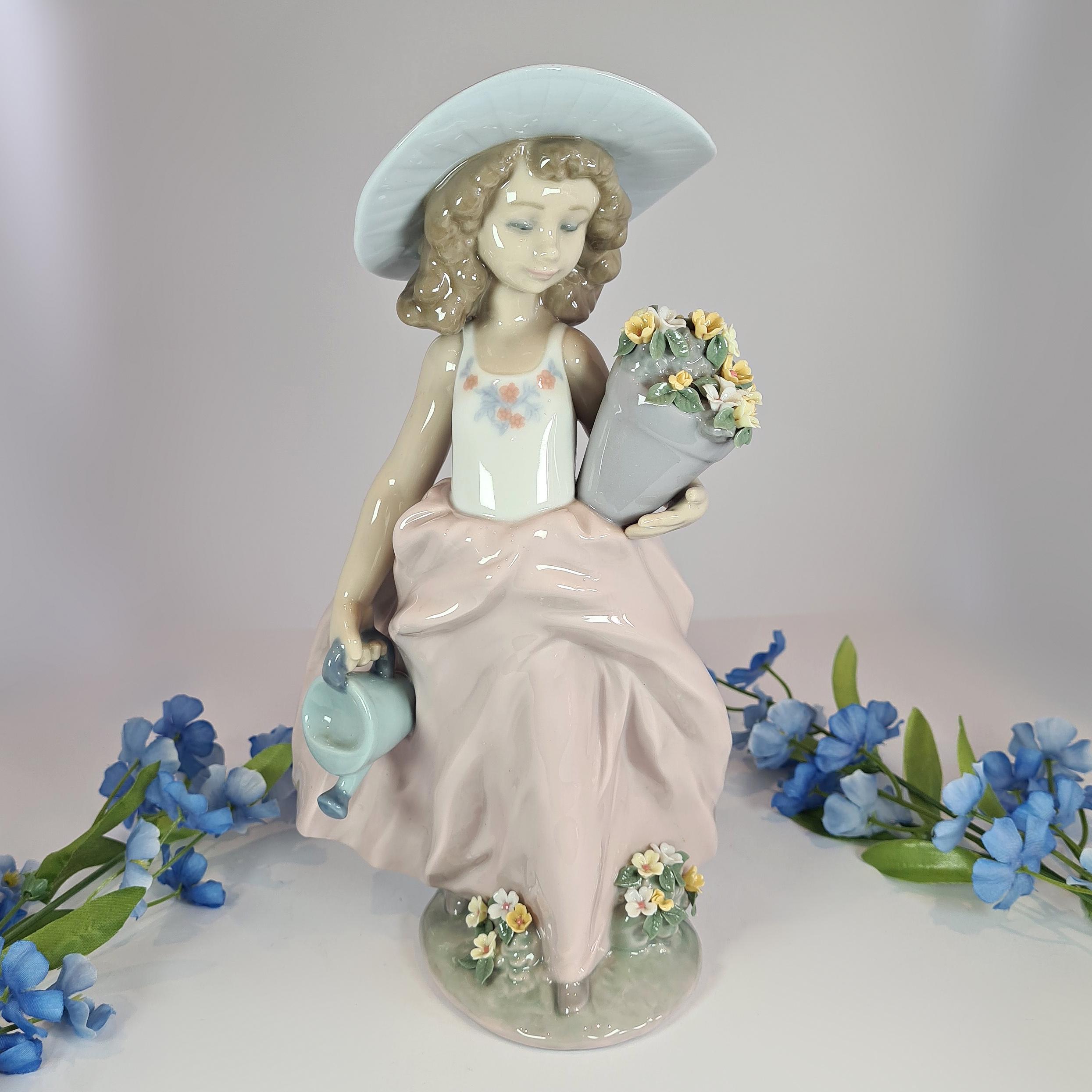絶版　lladro\"Girl With Geranium\" #3508 絶版 lladro