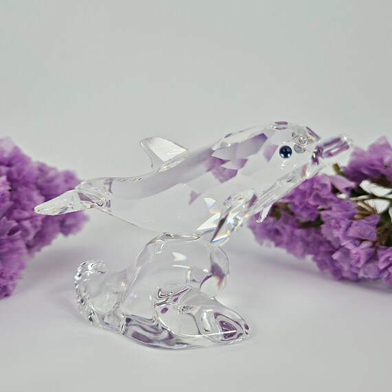 Swarovski Crystal Dolphin Baby, Vintage Swarovski Small
