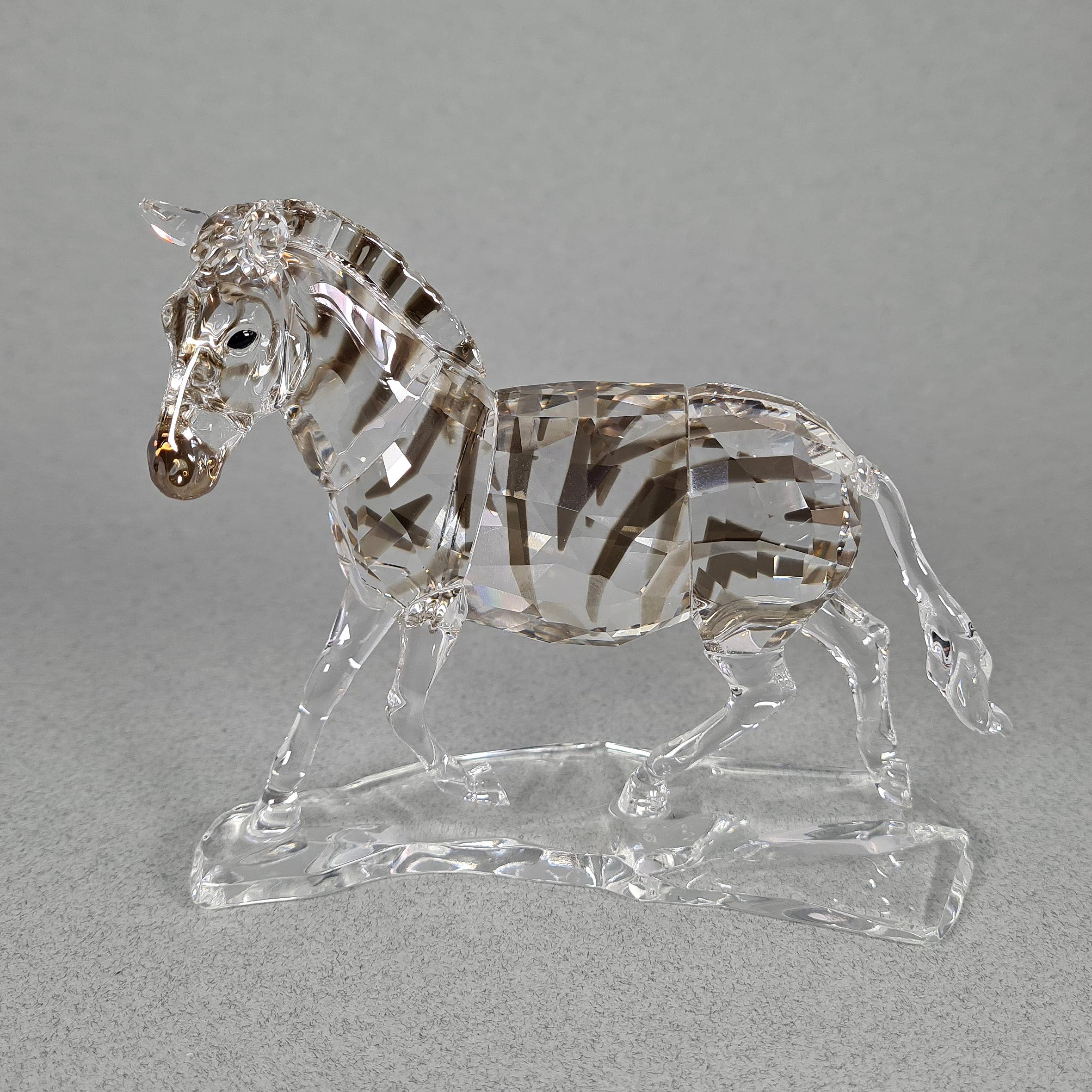 Swarovski Zebra Figurine, Crystal Zebra Ornament 1050853, Rare