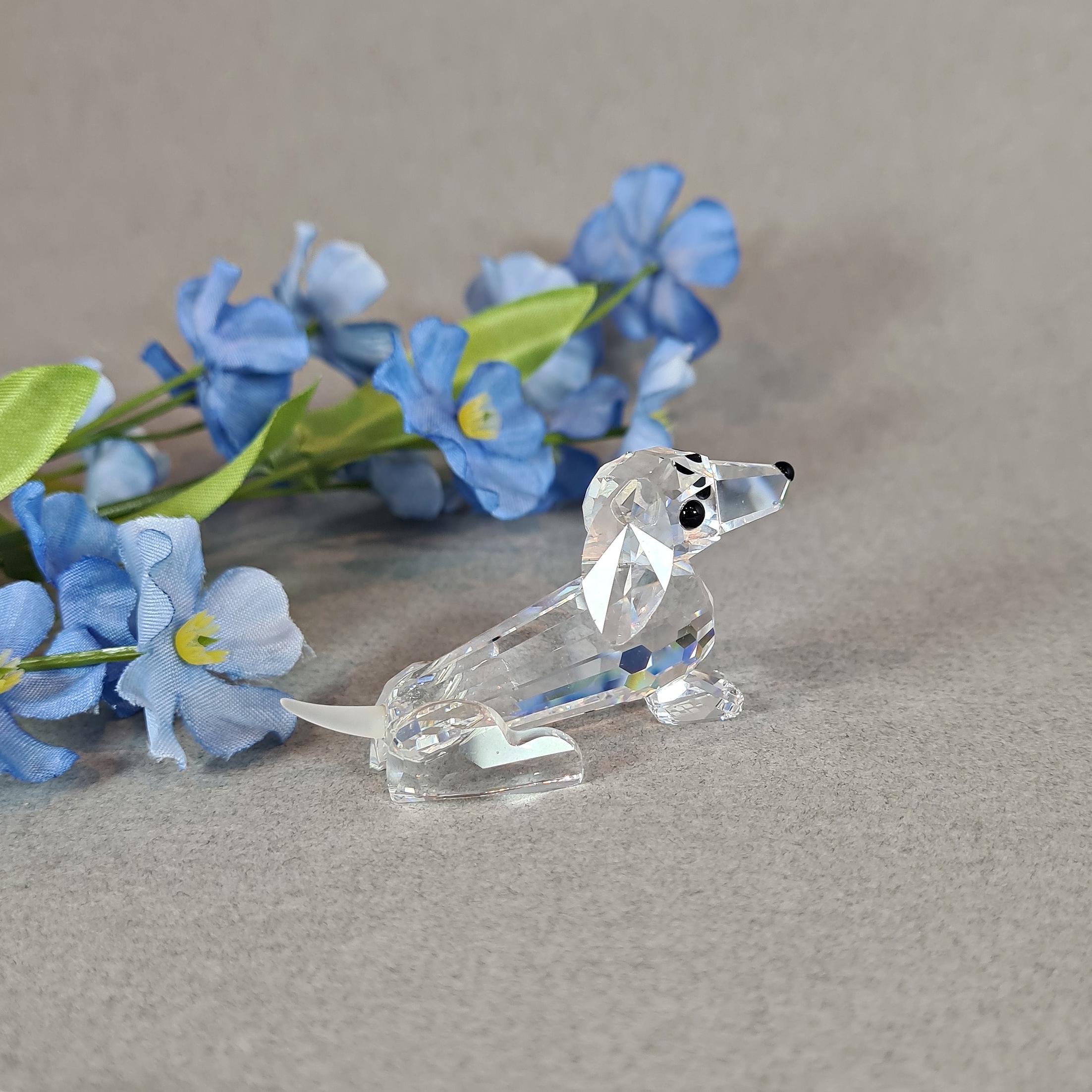 SWAROVSKI ダックス✨ Swarovski Dachshund Figurine, Vintage Crystal Sausage Dog Ornament