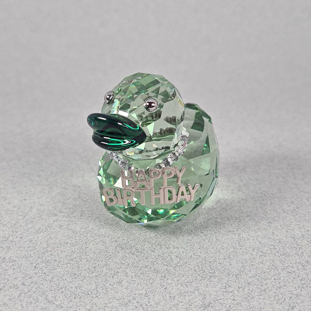 スワロフスキー 『Happy Birthday Duck』 ハッピーダック Vintage Swarovski Crystal Happy Birthday Green Duck Figurine