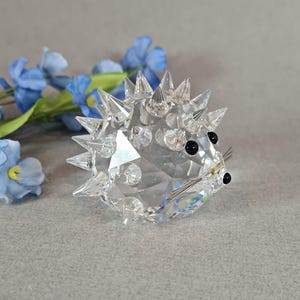 Swarovski Hedgehog Figurine, Vintage Crystal Hedgehog  w/ Whiskers, Collectible 010018, Boxed (SB16)