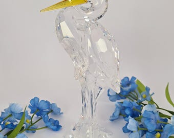 Swarovski Heron Figurine, Crystal Bird Ornament, Collectors Swarovski 221627