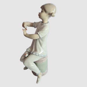Lladro &#39;Manicure&#39; Figurine, Spanish Porcelain Ornament, Lladro Girl Painting Her Nails Ornament