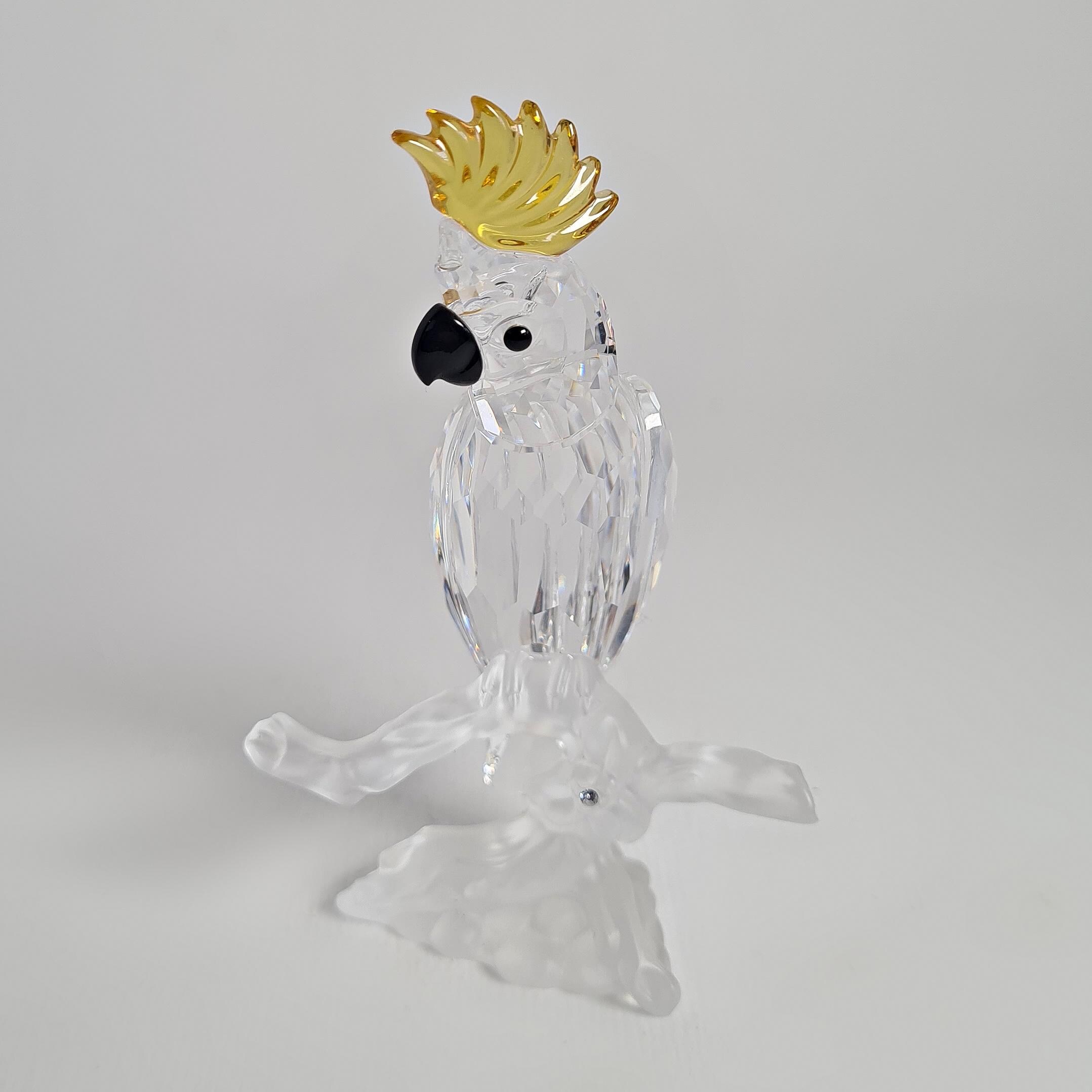 Swarovski Cockatoo Figurine, Crystal Parrot Ornament, Collectors